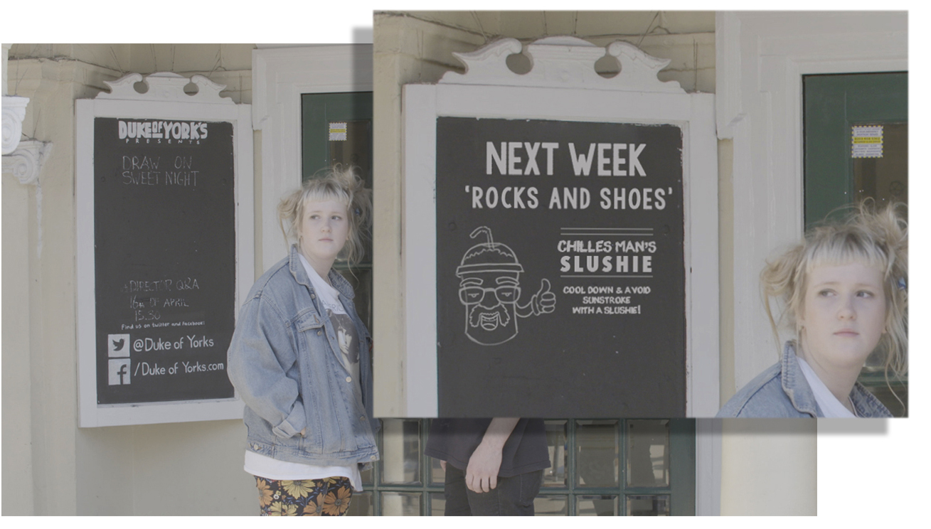 here's aN easter egg! 'ROCKS & SHOES' is the first music i did with the rocking horse club. WE ALSO CREATED AN advert for a seaside slushie WITH A MASCOT WHO RESEMBLES THE BAND'S GUITARIST 'CHILLES MAN'. THE 'AVOID SUNSTROKE' LINE IS A REFERENCE TO ED (THE BAND'S SINGER) WHO ACTUALLY SUFFERED SUNSTROKE AFTER HAVING TO WEAR THE CHICKEN SUIT ALL DAY. (sorry ed!)