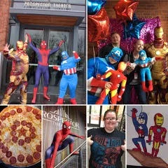 Costumes are always encouraged, whether a Prospect who is working is dressed as the film’s superhero or customers come as their favorite character! Prospects love getting in the spirit of the movie and make it an experience! Where else can you get Captain America Pizza, take pictures with the Avengers, and have a piece of art custom made with your favorite superhero’s?