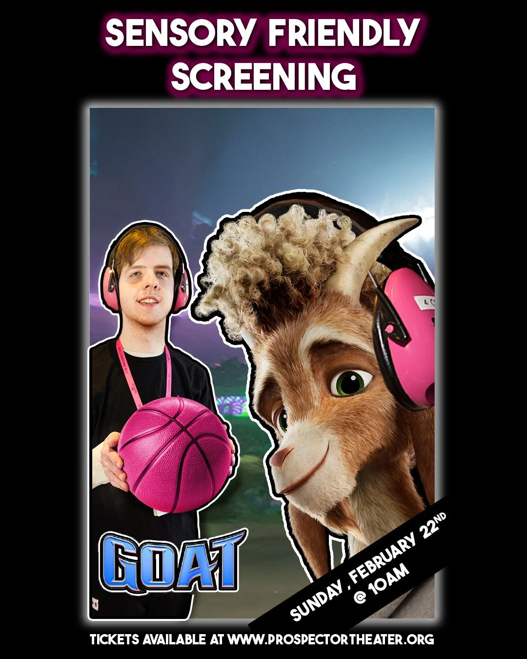 Join us for a Sensory Friendly Screening of "Goat" on Sunday, February 22nd at 10am. ⁠
⁠
Get your tickets here with the link in our bio! ✨️⁠
.⁠
.⁠
.⁠
.⁠
.⁠
Graphic Caption:⁠
The text on this graphic reads: "Sensory Friendly Screening, 