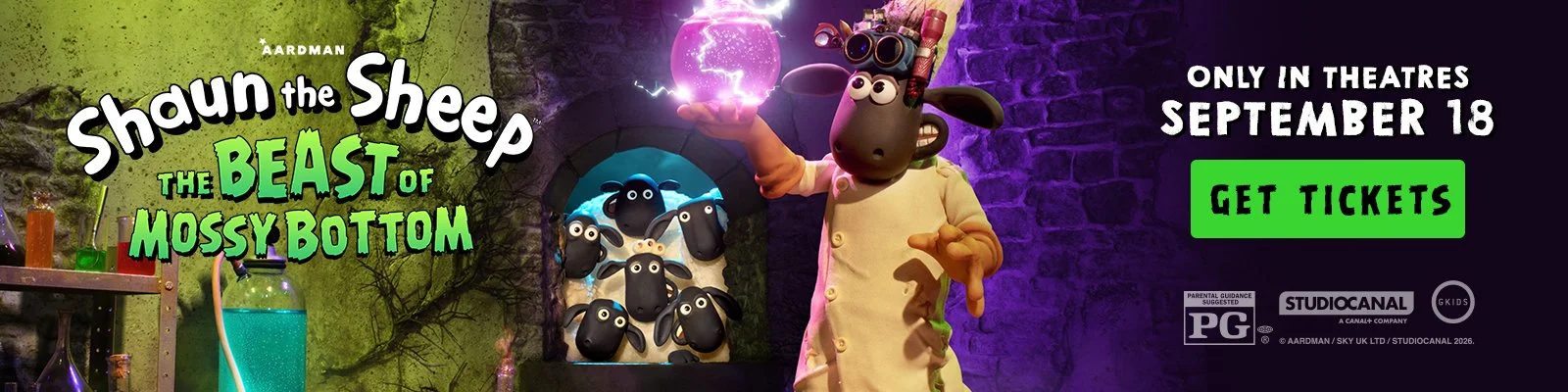   Shaun The Sheep:    The Beast of Mossy Bottom    Buy Tickets Here  