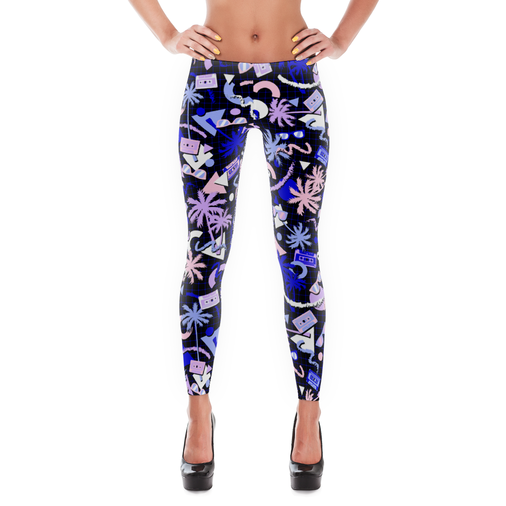 RETRO AKADE Patterned Leggings — Akade Wear Retrowave Clothing 80's Themed Streetwear