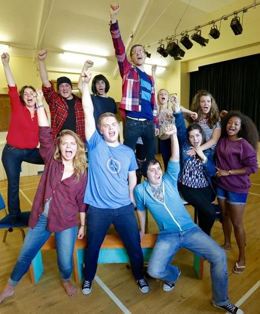 Rent: Some of the cast, including Alex (2nd right back row) and Freddie (top) (Photo courtesy of Front of House Photography )