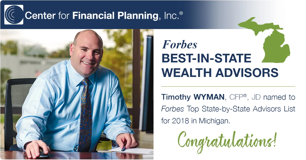 Timothy Wyman, CFP®, JD Named to Forbes Top State-by-State Advisors List for 2018