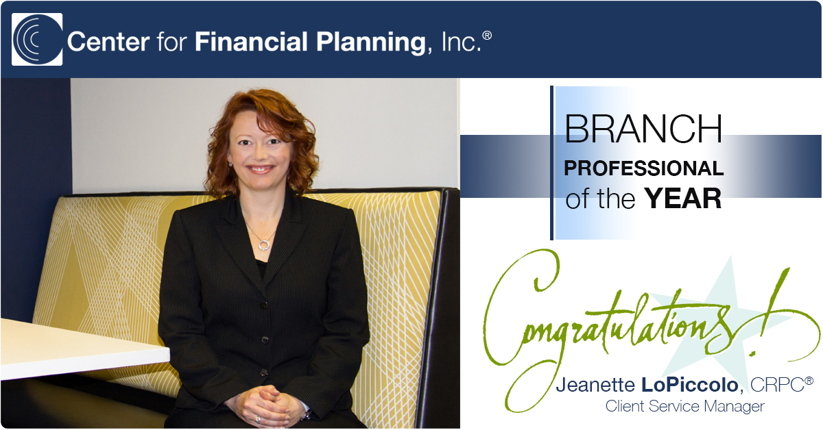 Jeanette LoPiccolo, CRPC® Branch Professional of the Year