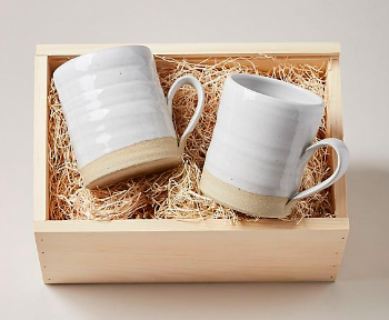 We love these coffee mugs because they go with any style kitchenware!