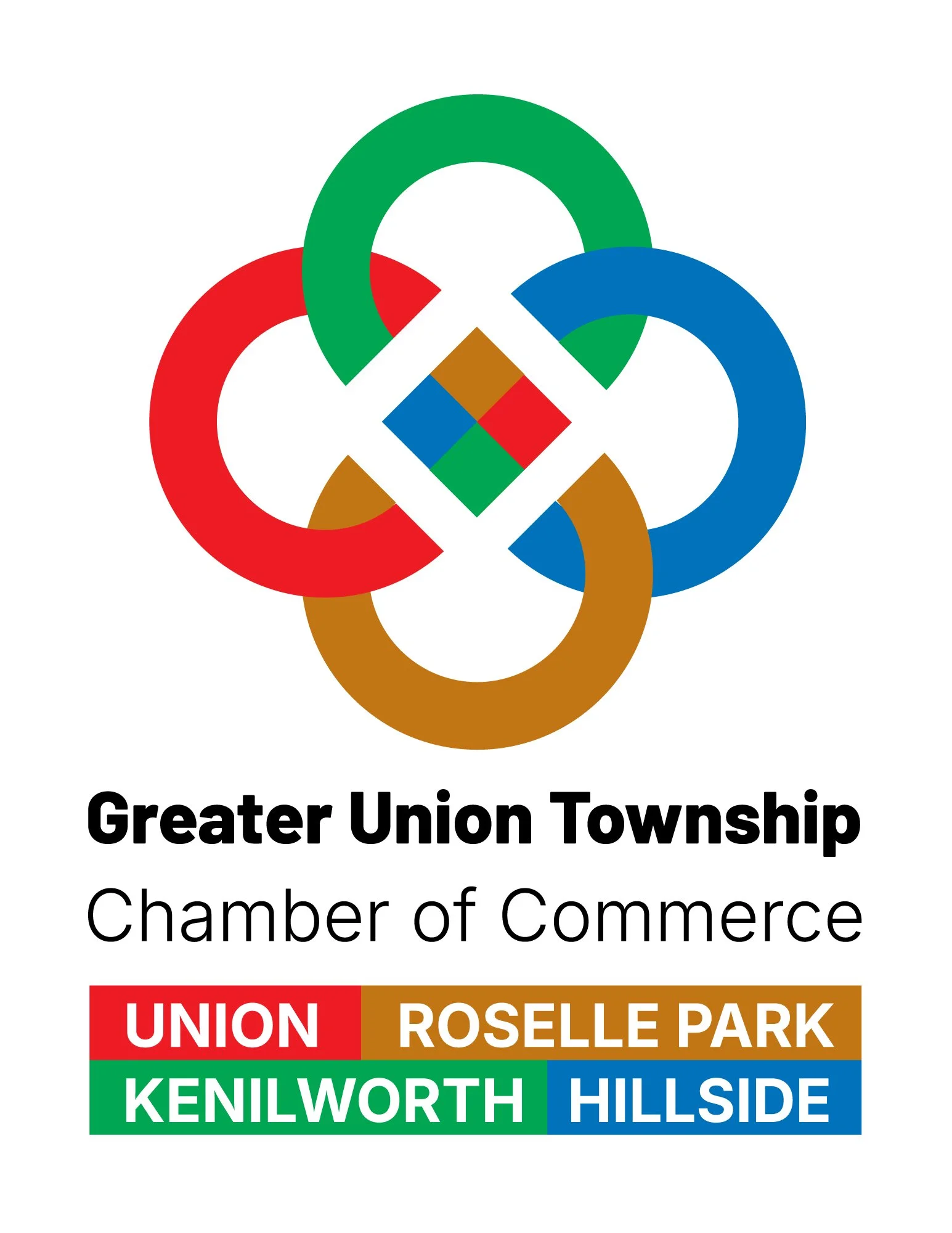  New Logo Design for the Greater Union Township Chamber of Commerce  The new logo symbolizes the unity and collaboration among the four member towns   — Union, Roselle Park, Kenilworth, and Hillside.   Each of the four “C” shapes represents an indivi