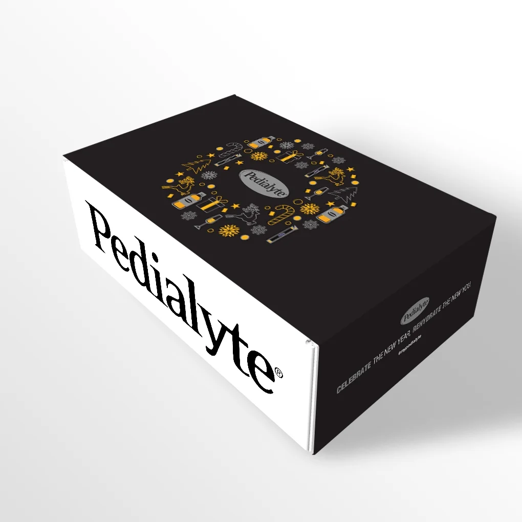 Pedialyte New Years Eve Surprise and Delight Kit—Silver & Gold Wreath Concept