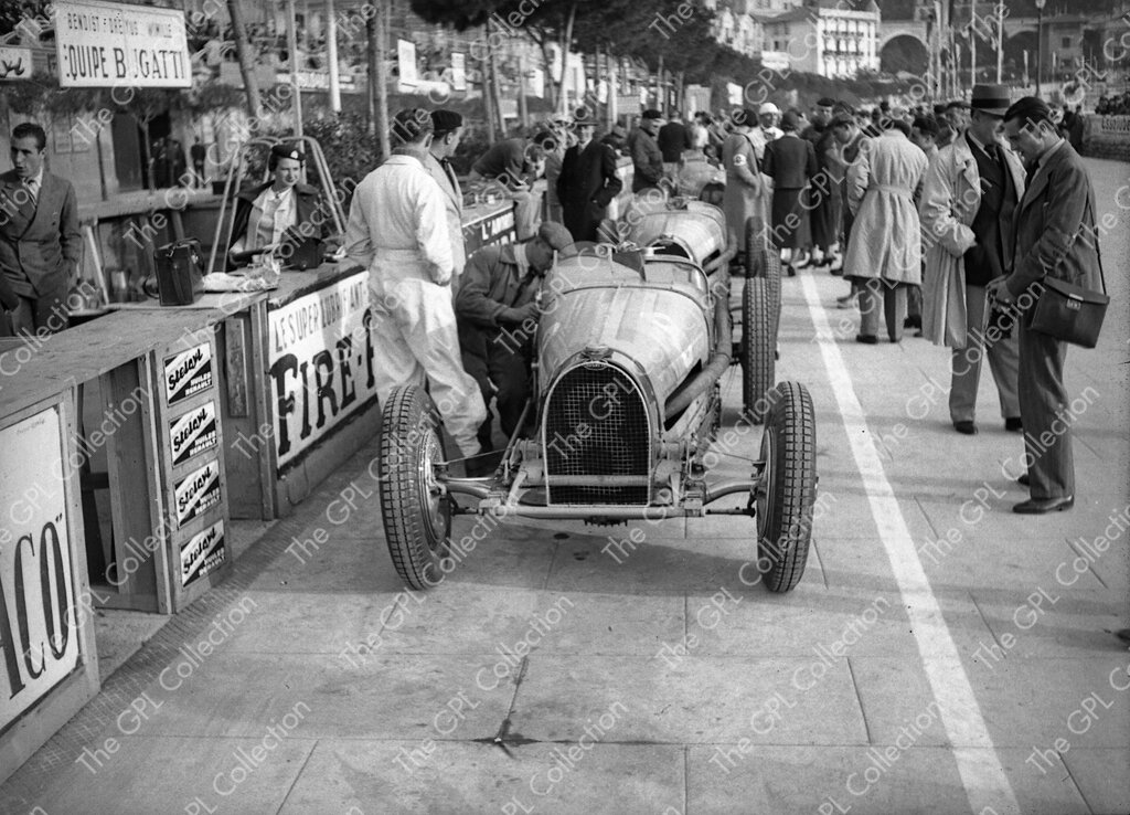 1935 Bugatti 59 Works Team Pits Monaco GP