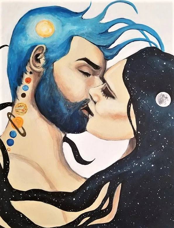 "Lovers" 20 x 20 acrylic on canvas