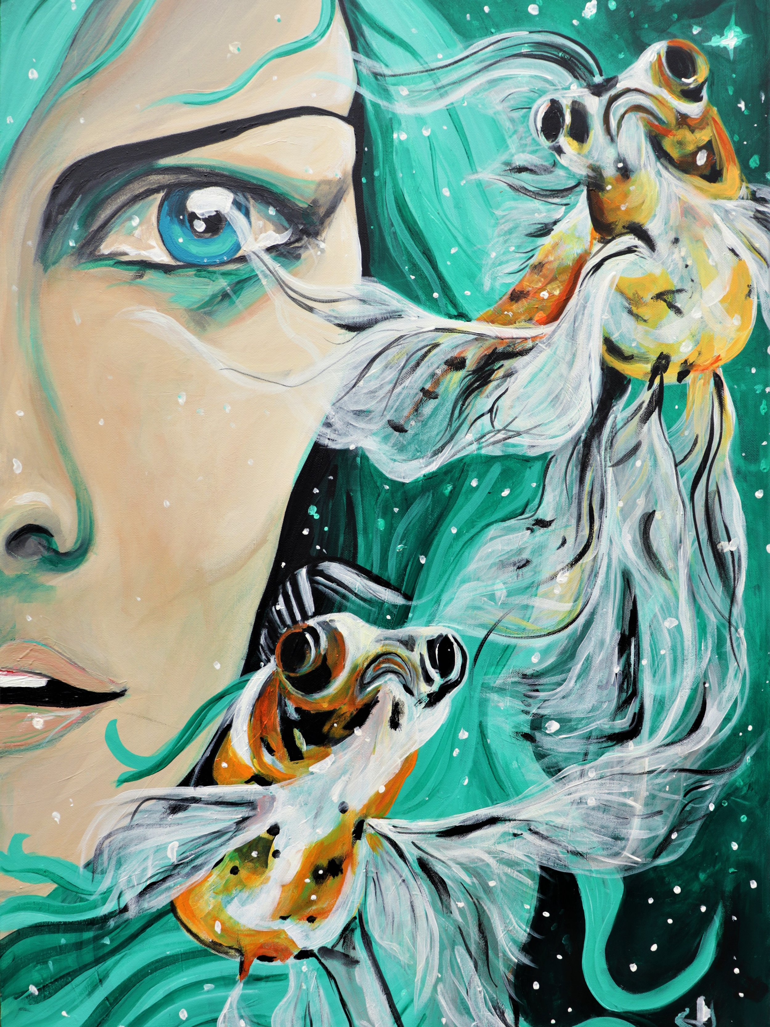 "Pisces" 24 x 36 acrylic on canvas