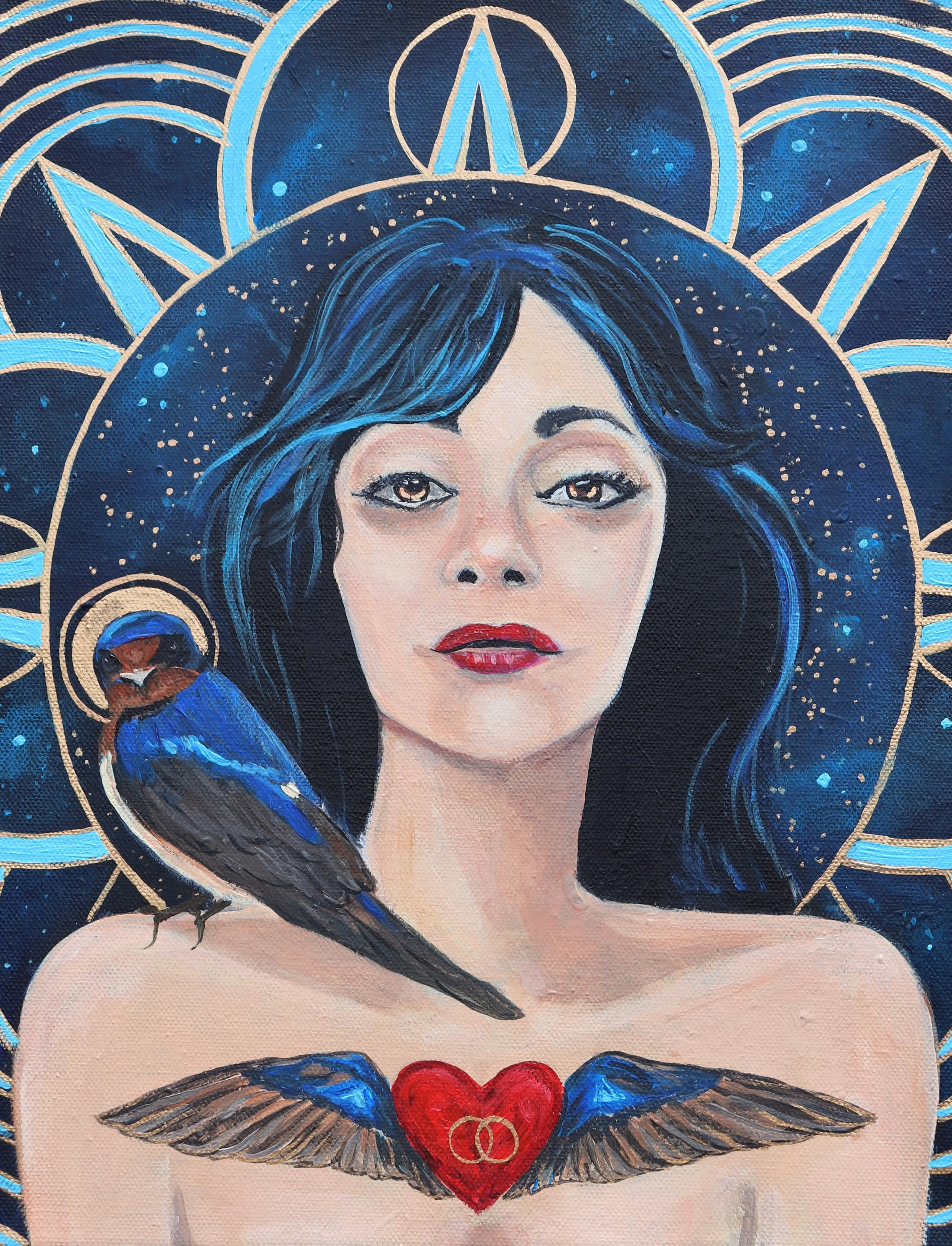 "Heart In Flight" 11 x 14 acrylic on canvas