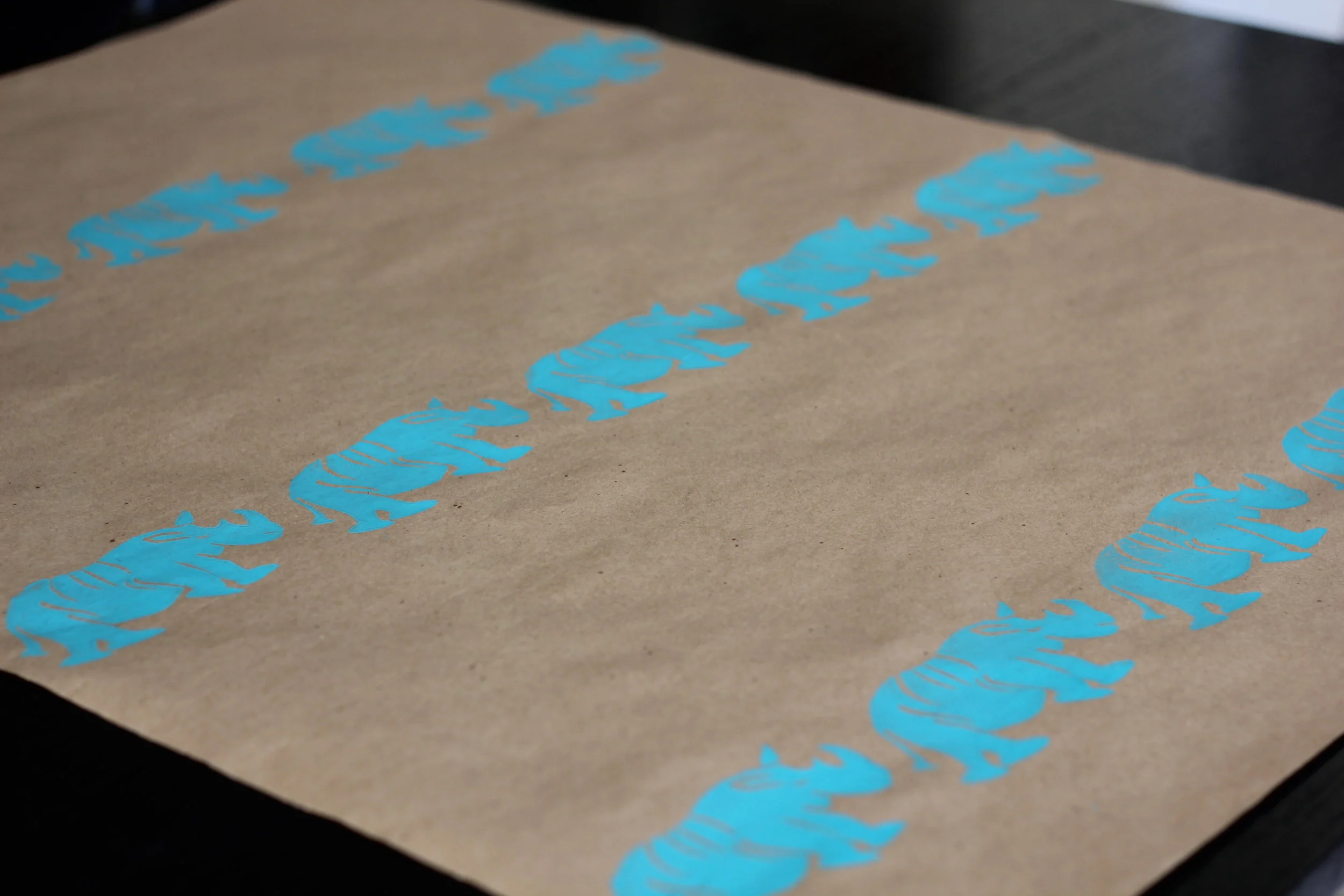 Save the Rhinos wrapping paper