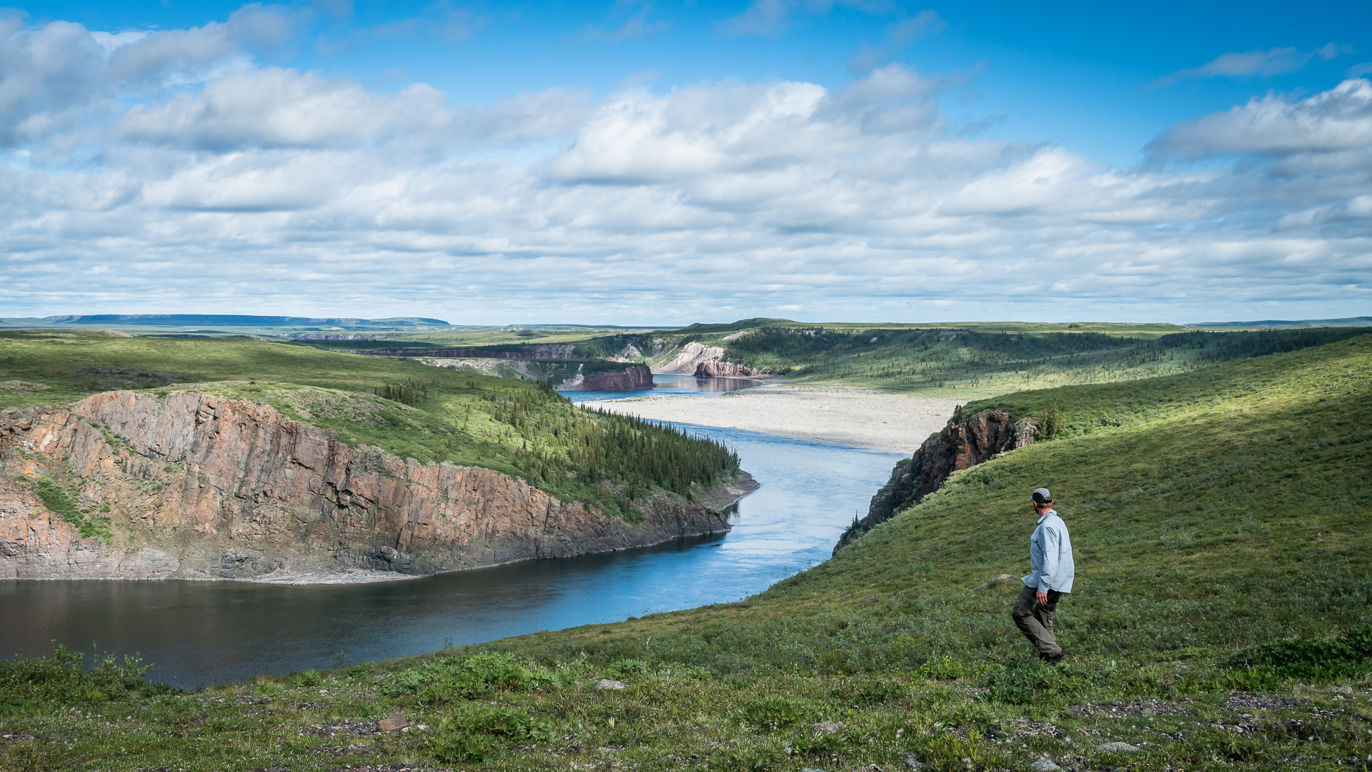 Exploring the geology surrounding the river (Credit: Vivien Cumming)