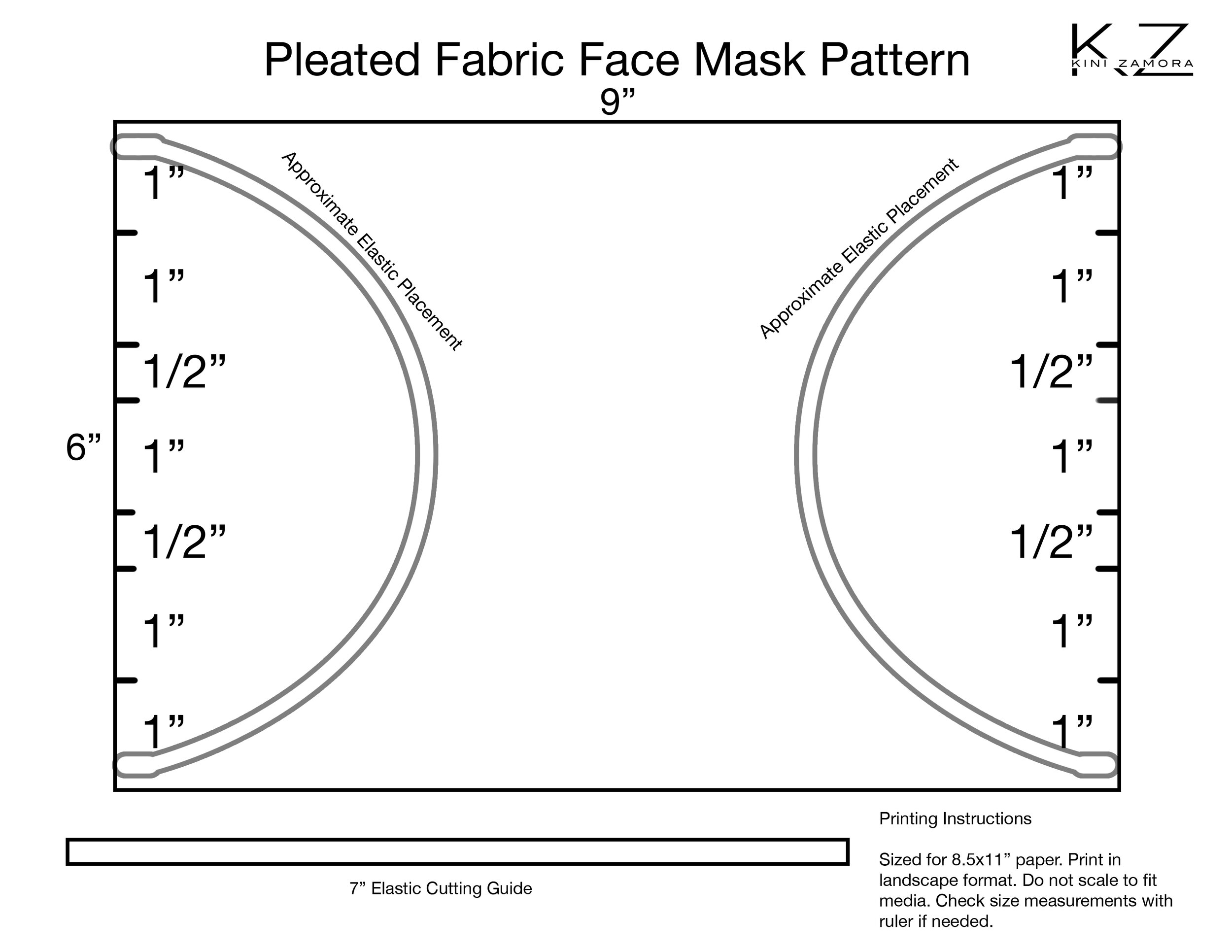 Face Mask Template Size