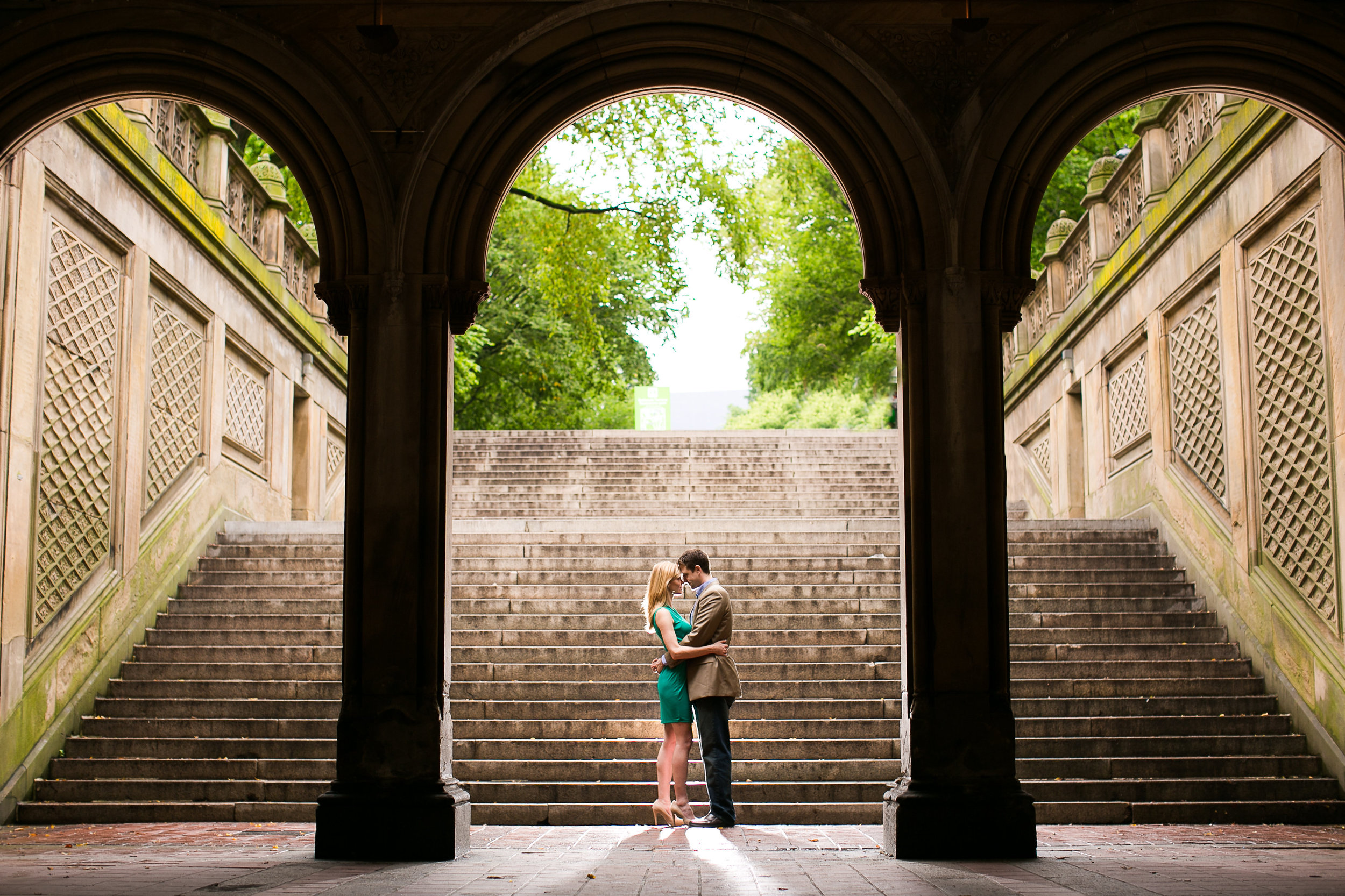 Central Park New York Bethesda Terrace Engagement