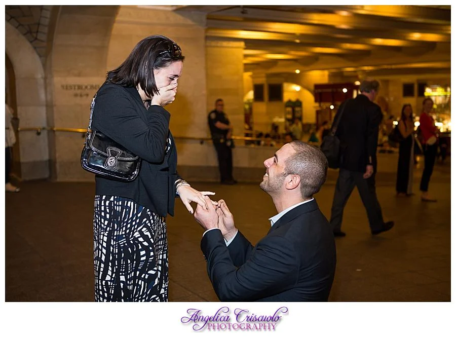 Proposal in Grand Central's Whispering Gallery E + N