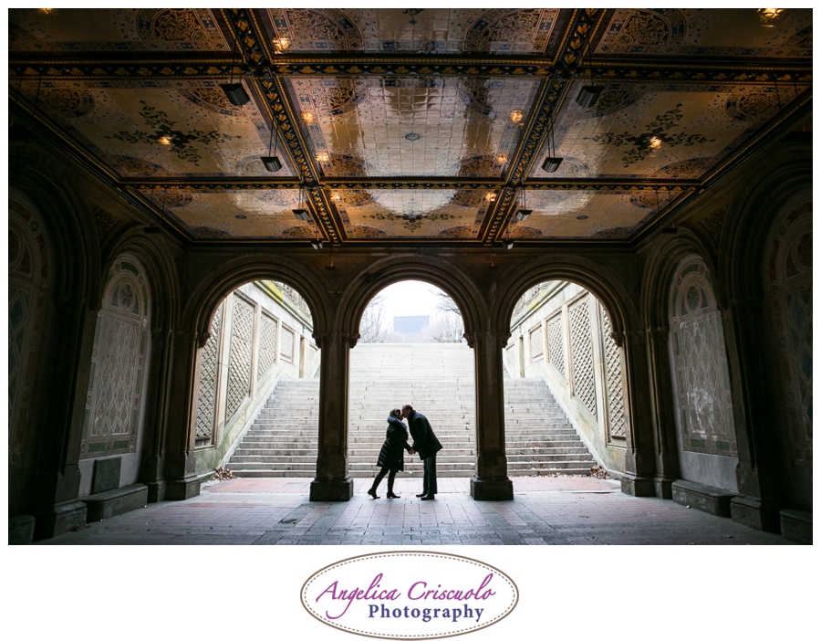 Couple at the Bethesda Terrace Arcade in Central Park