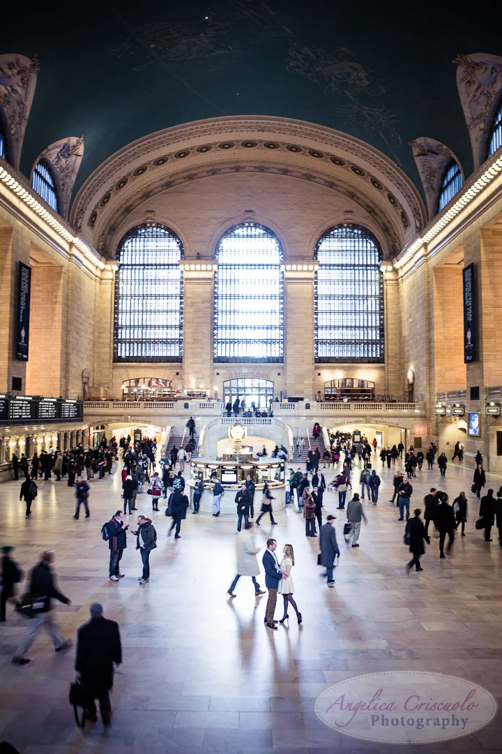 NYC Engagement Photography in New York's Grand Central Terminal & The Library Rooftop | Mollie & Brian