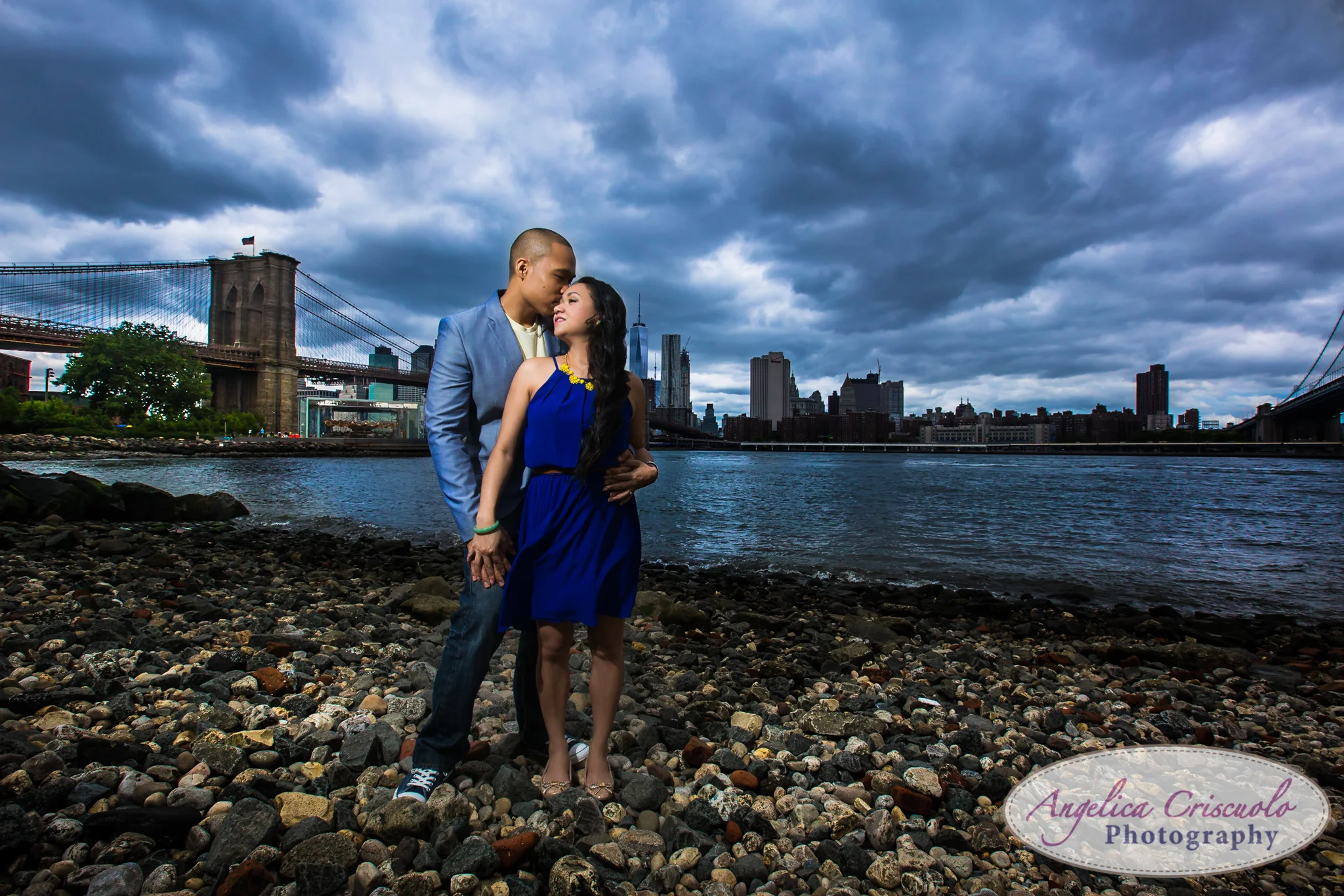 New York Wedding Photographer in Brooklyn Engagement Photos in DUMBO | My & Michael