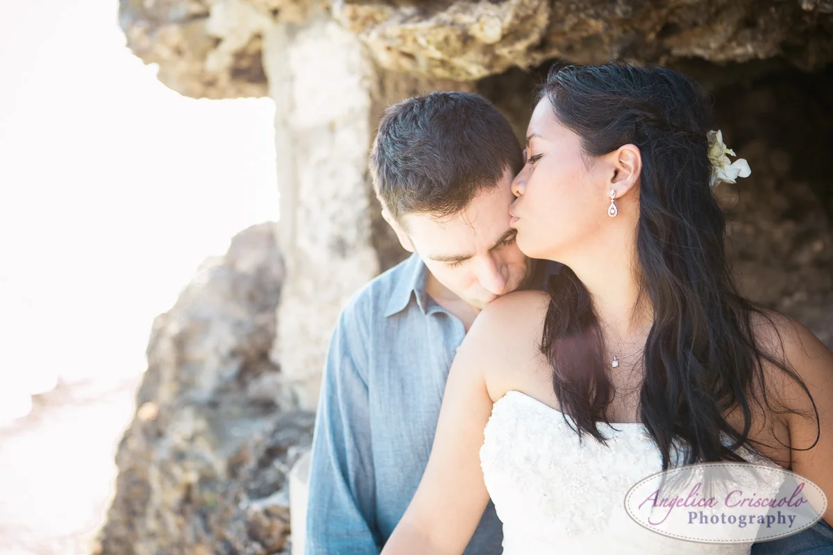 Wedding photo by the cliff in Barbados KristyPhilBarbadosWEB-1135