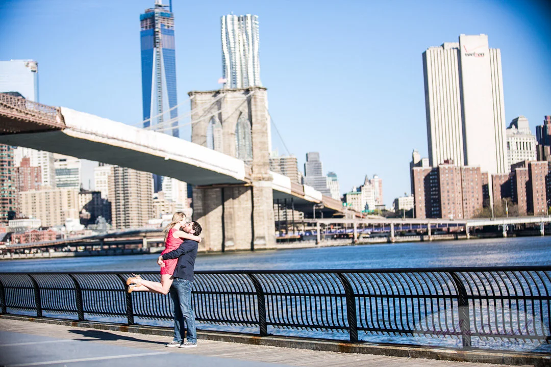 NYC Wedding Engagement Photographer Unique DUMBO Brooklyn Photos by the water