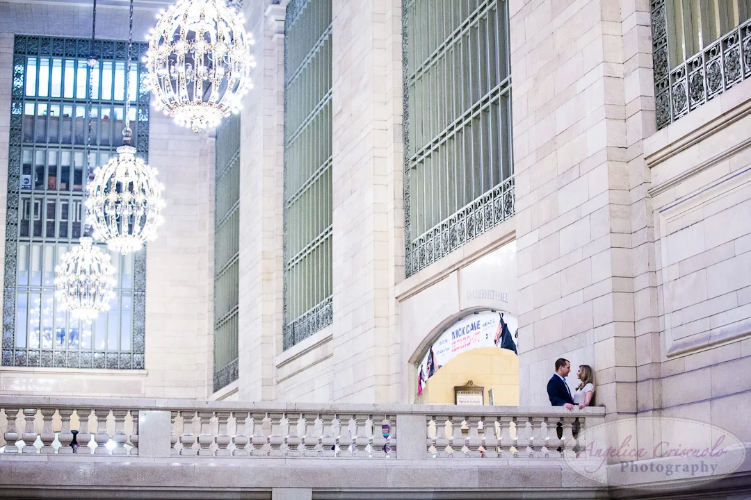 NYC Wedding Engagement Photography Unique Ideas New York Grand Central Balcony2