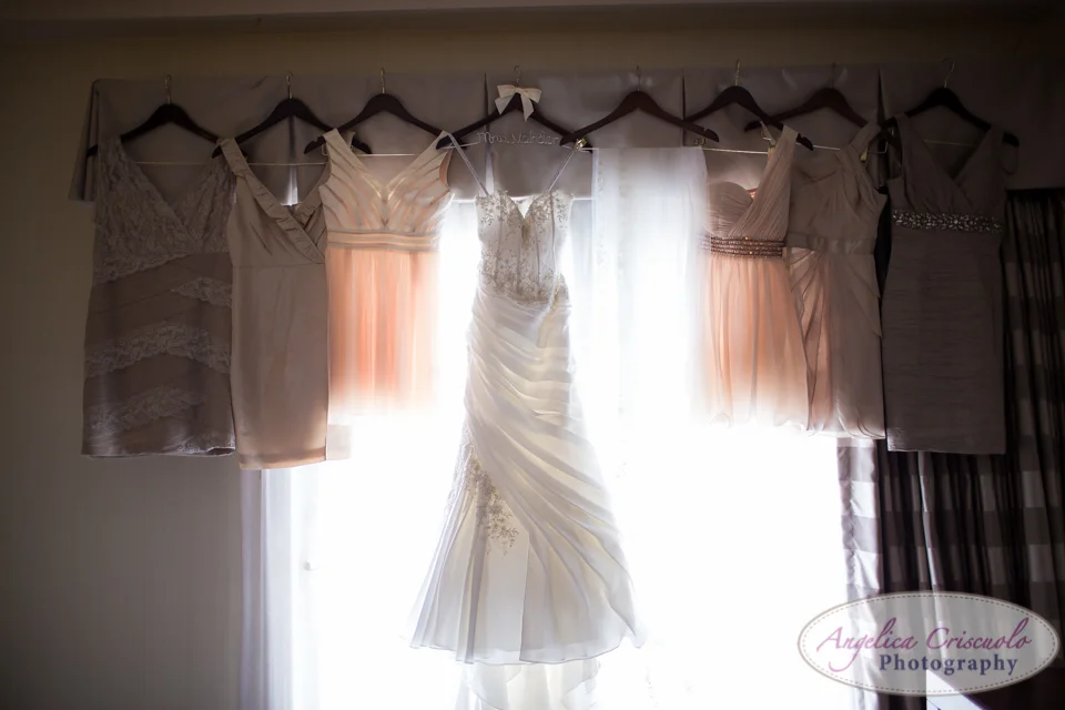 Bridal wedding dress Peach bridesmaid dresses