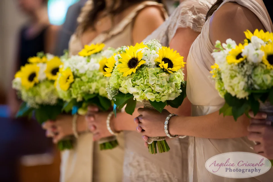 sunflower hyacinth wedding bouquet