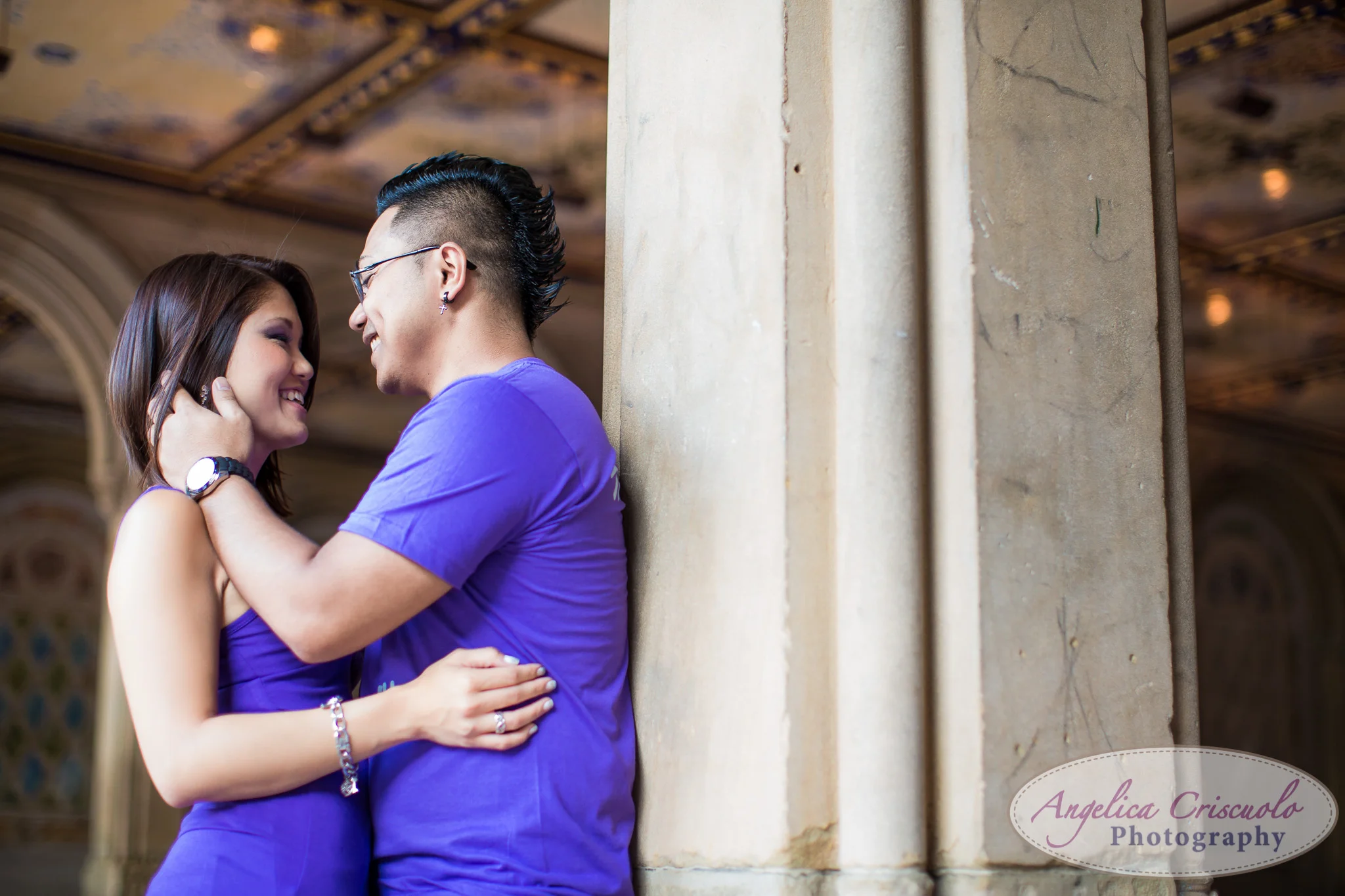 Central Park NY engagement photos Bethesda Terrace