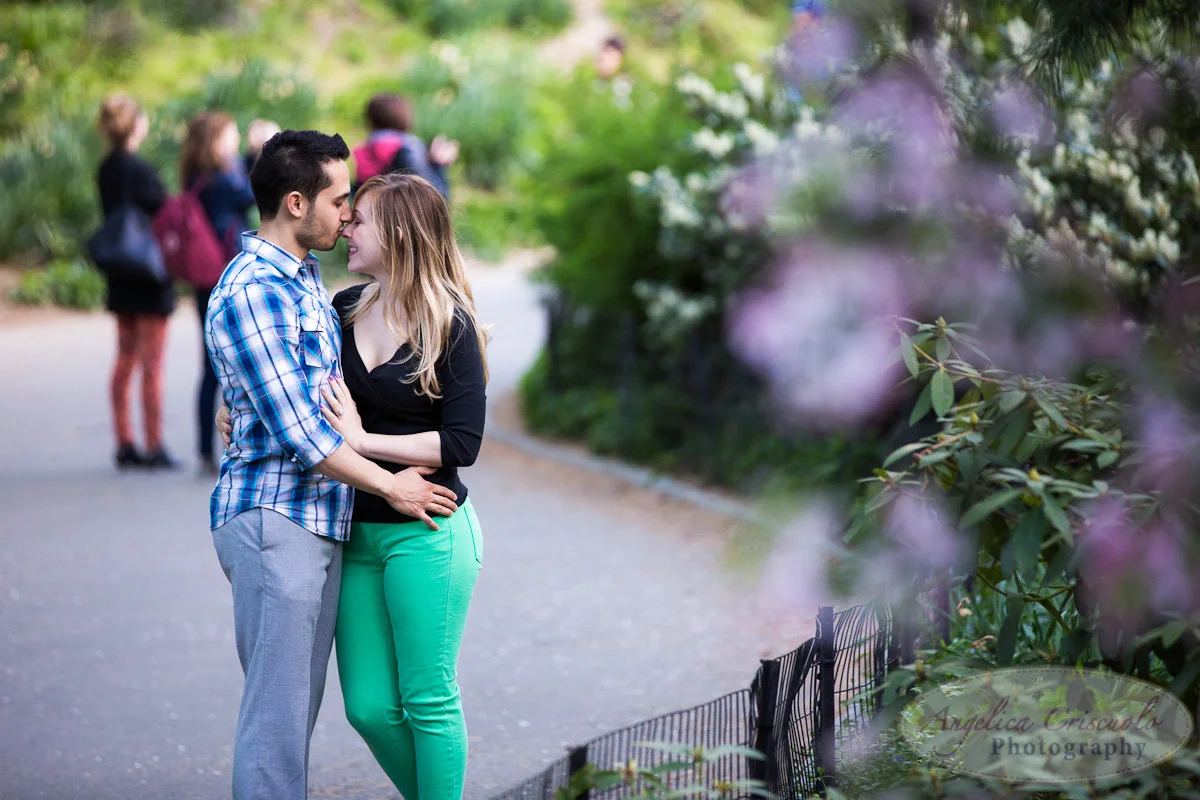 New York Engagement Photography Central Park Gapstow Bridge kiss
