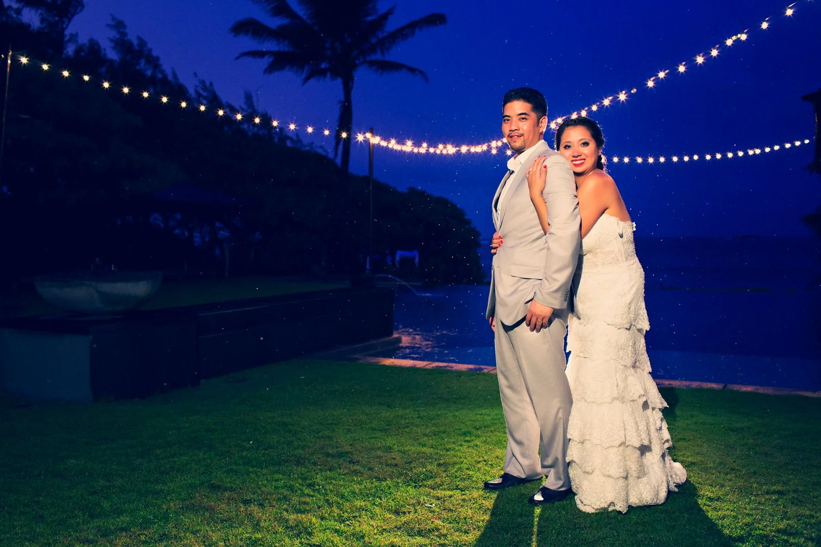 Oahu Hawaii Destination Wedding Photos sunset blue skies portrait ideas