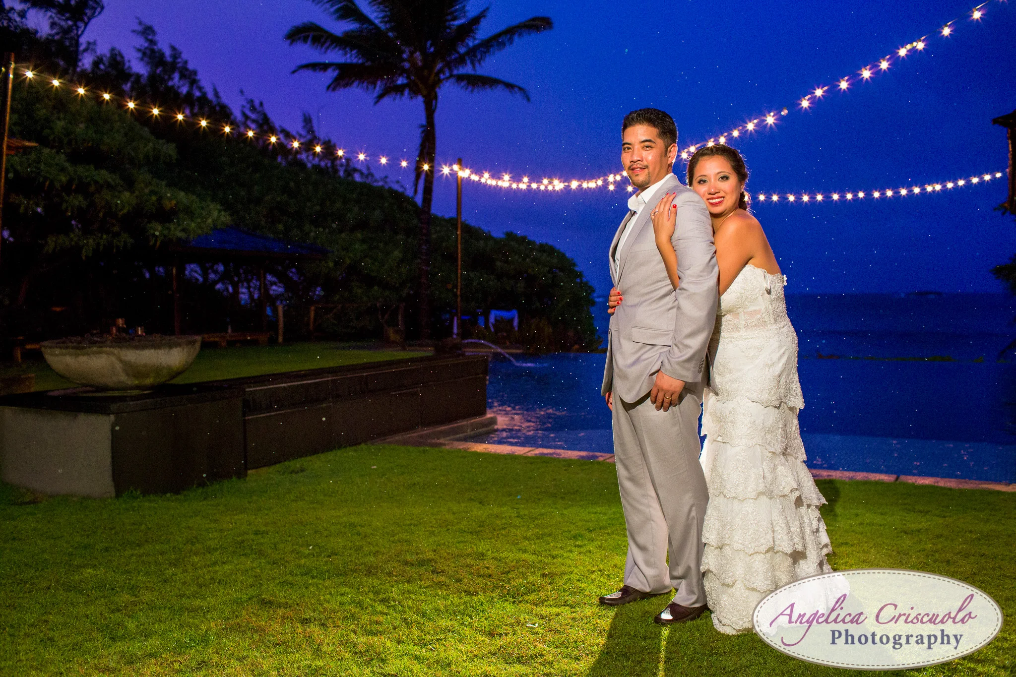 Oahu Hawaii Destination Wedding Photos sunset photo blue sky