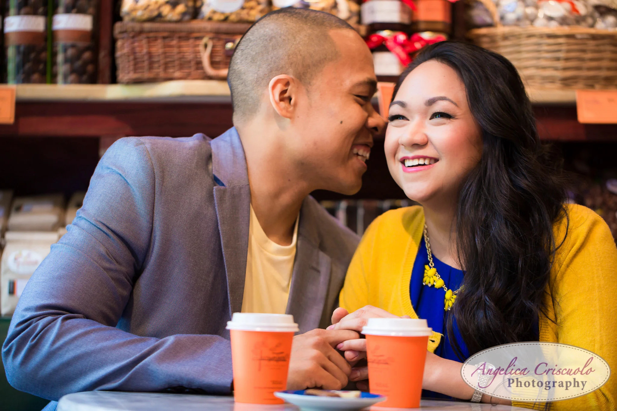 Jacques torres chocante engagement photos DUMBO Brooklyn New York Photographer Hot Cocao