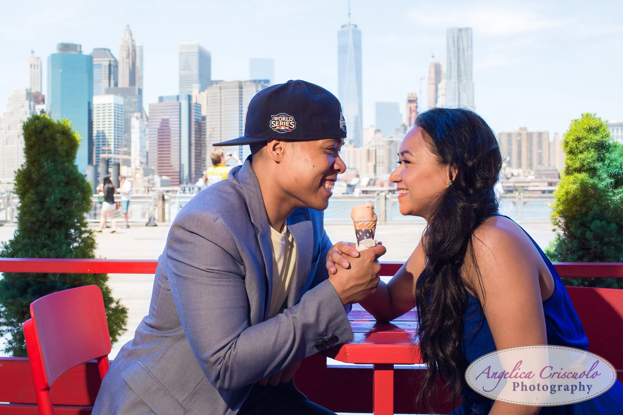 Brooklyn Ice Cream Factory Engagement photos NYC Wedding photographer
