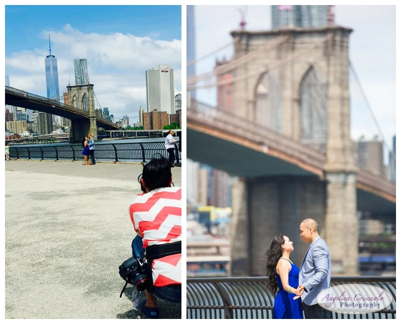 Behind The scenes on an Brooklyn NY Engagement Photo Shoot Long Lens