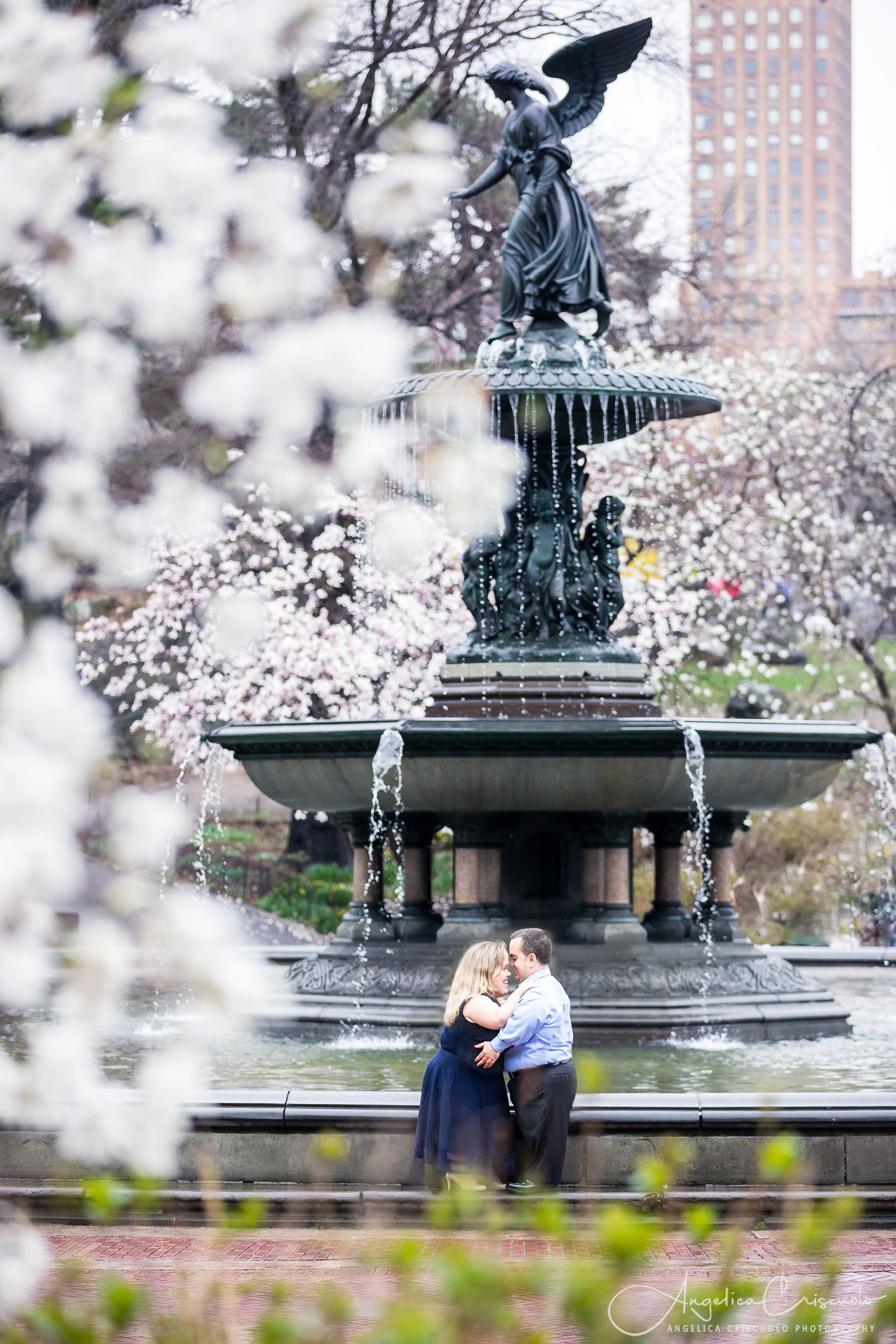  New York Central Park Engagement Wedding Photos - Cherry Blossoms ©2019 Angelica Criscuolo Photography | All Rights Reserved | www.AngelicaCriscuoloPhotography.com | www.facebook.com/AngelicaCriscuoloPhotography 