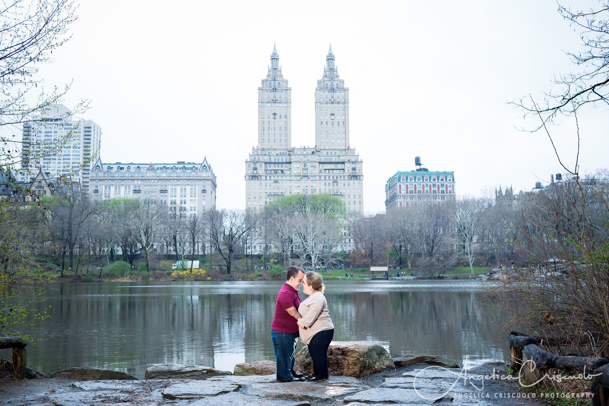  New York Central Park Engagement Wedding Photos - Cherry Blossoms ©2019 Angelica Criscuolo Photography | All Rights Reserved | www.AngelicaCriscuoloPhotography.com | www.facebook.com/AngelicaCriscuoloPhotography 