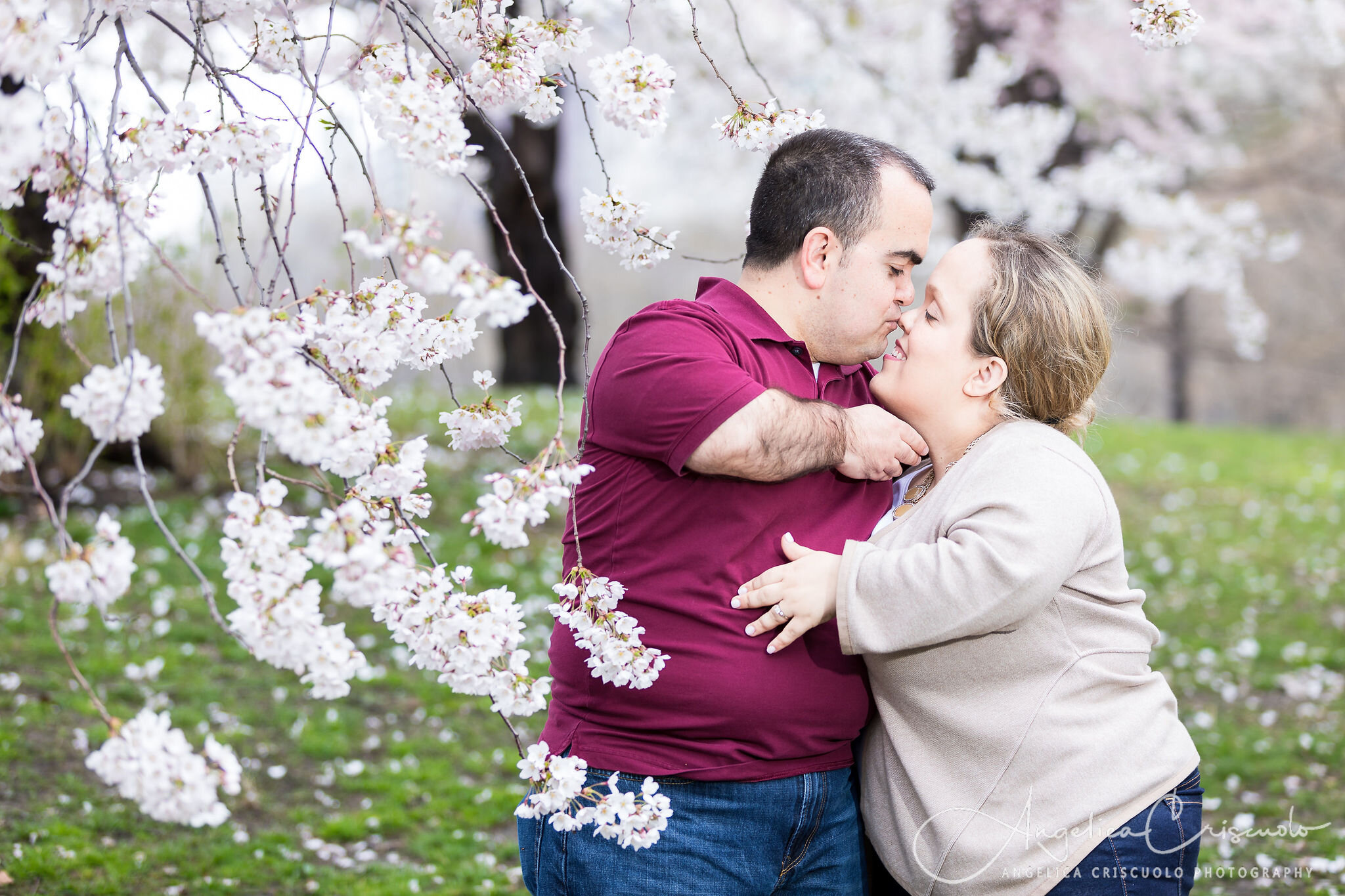  New York Central Park Engagement Wedding Photos - Cherry Blossoms ©2019 Angelica Criscuolo Photography | All Rights Reserved | www.AngelicaCriscuoloPhotography.com | www.facebook.com/AngelicaCriscuoloPhotography 