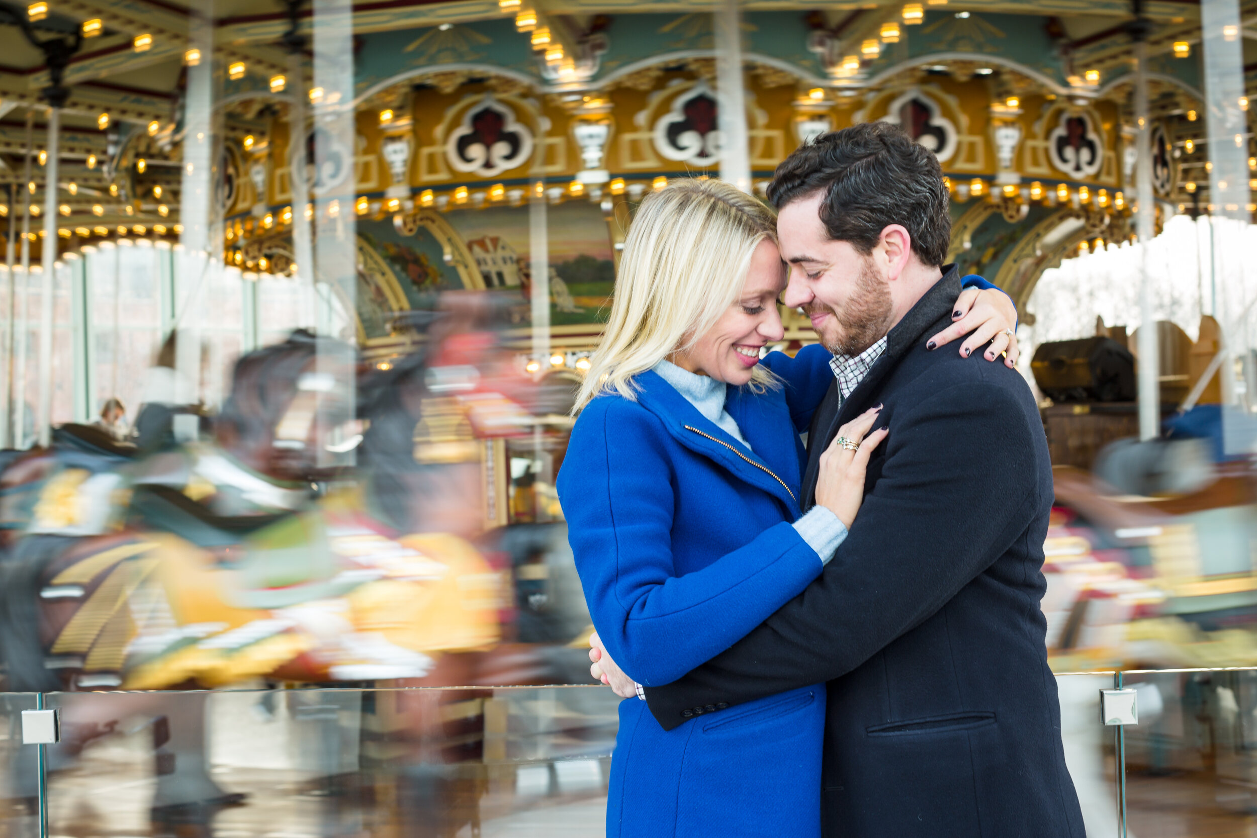 Janes Carousel Brooklyn Engagement Photography