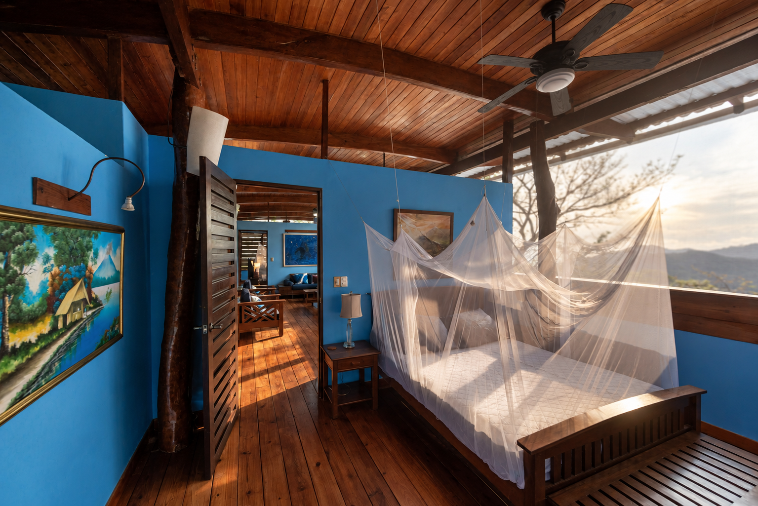 Sunlit Tropical Cabin Bedroom.png