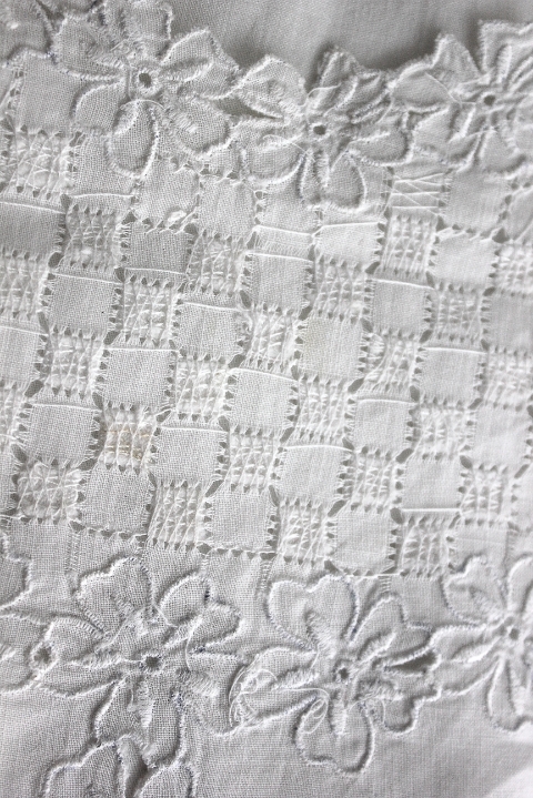 1960 Whitework Needlework Shell Top