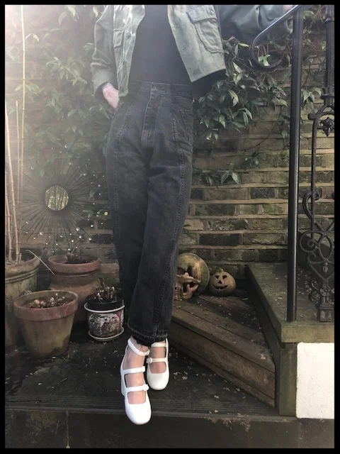 Jacket - Army Surplace custom altered, Jeans - East London Style, Shoes - Miista, T-shirt - Whistles.