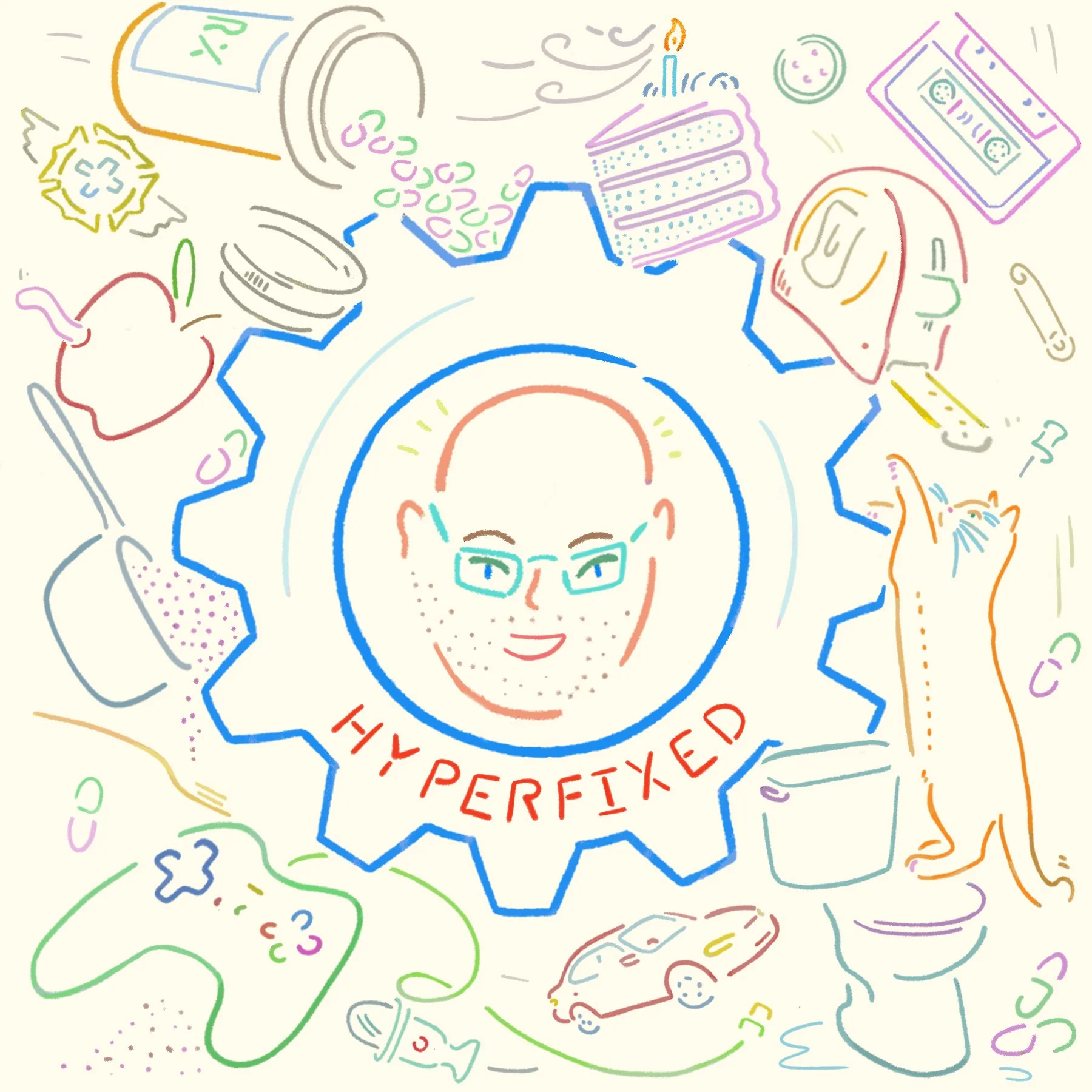 T-shirt design for Hyperfixed podcast