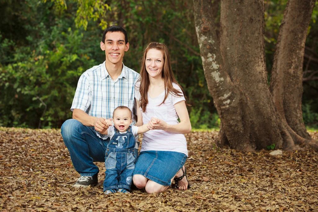 Family in the Fall Leaves