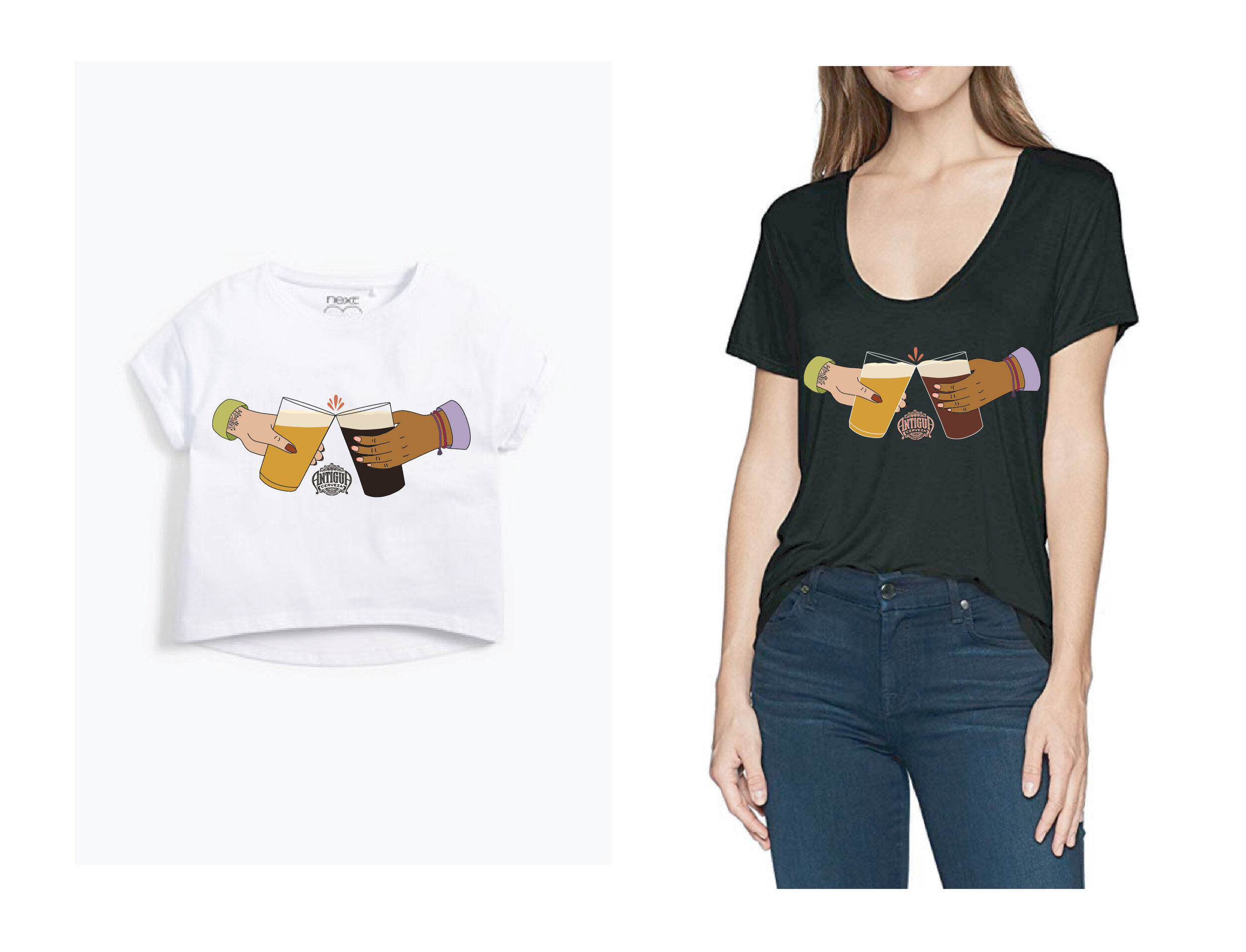 Antigua Cerveza T-shirt applications