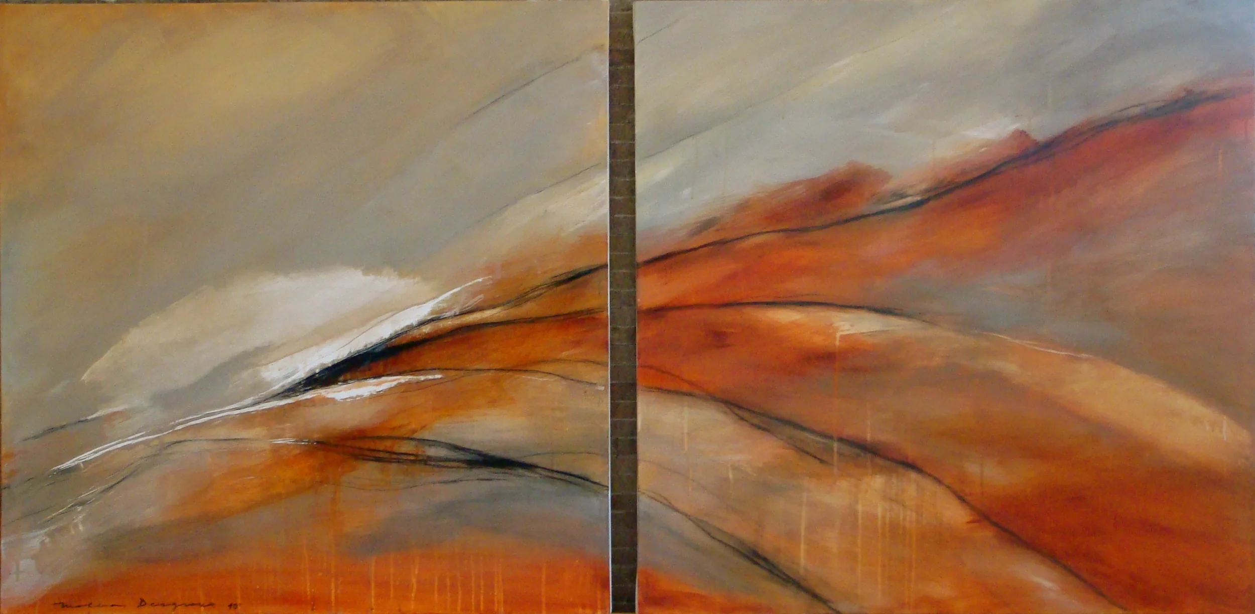 CAVERNAS I díptico 100 x 100 cm each Mixed Media on Canvas 2010