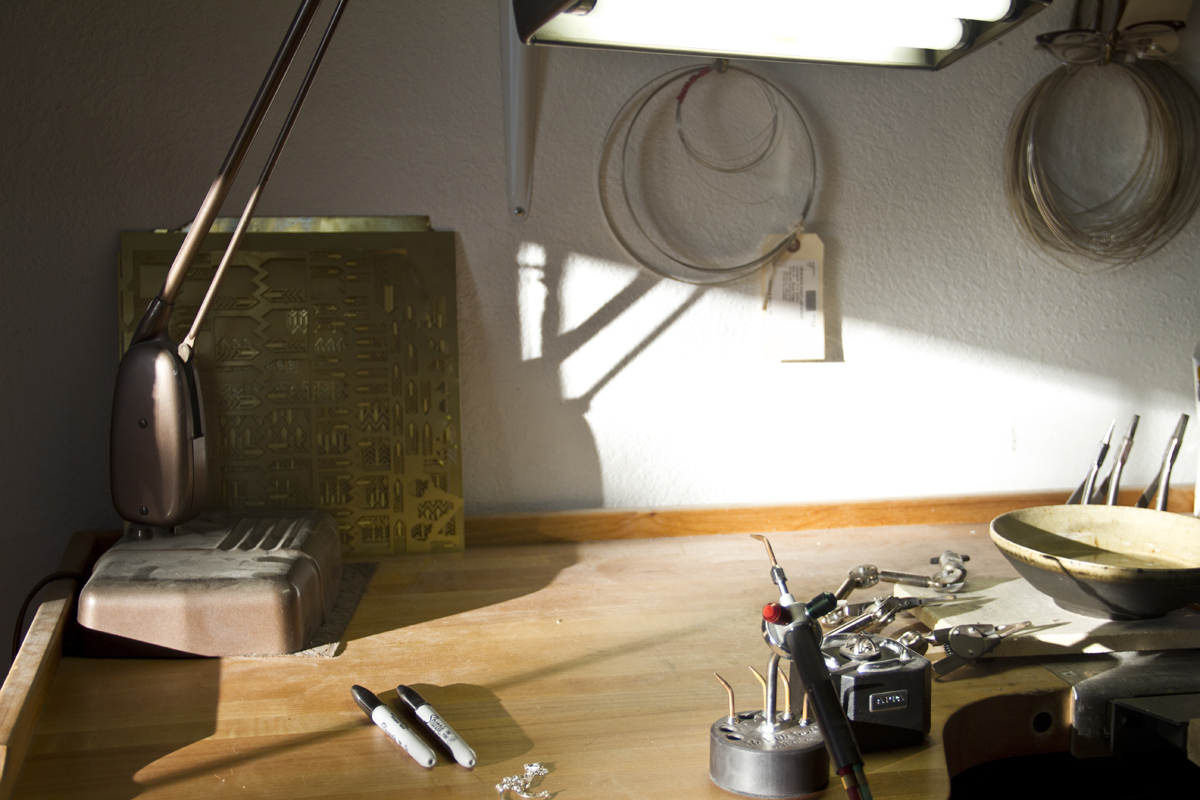 Afternoon light inside the I Adorn U studio.