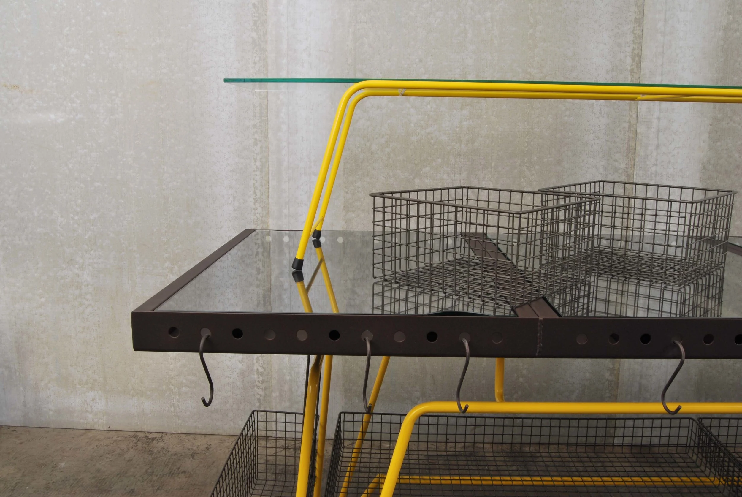 ORVETT for BENETTON, YELLOW TABLE and SHELF, detail