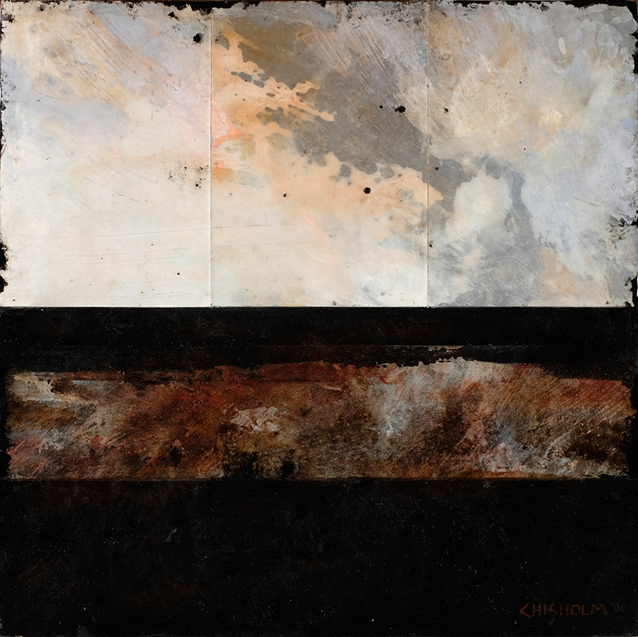 Highway 9 Revisited - Compilation: Study #11 Acrylic polymer on wood panel ( Pieced hardboard paneling with overpainting) 12 x 12 in., 1999-2002
