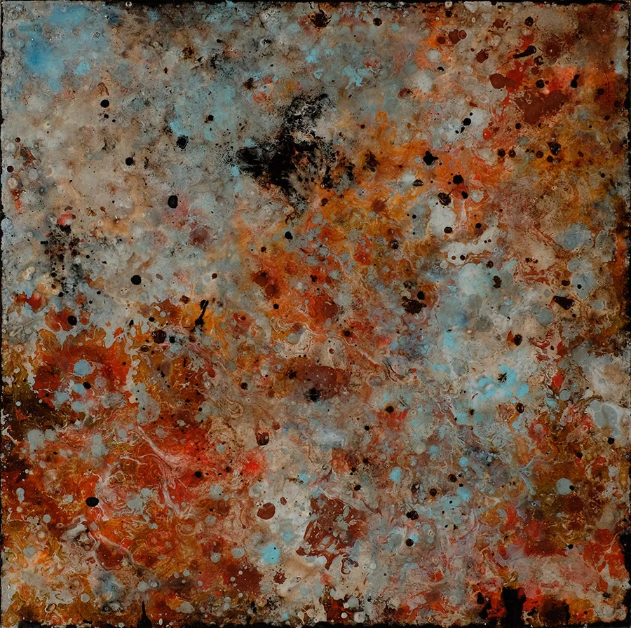 Old Man River- Discoverence: Composition 1.01 Acrylic polymer on mounted oak panel, 12 x 12 in., 2003-2006